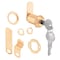 Prime-Line Drawer and Cabinet Lock, 1-1/8in, Diecast Housing Brass Finish, Fits on 13/16in Max Panel Thickness U 9946 - alternate 1